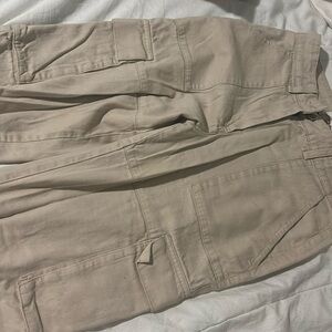 beige cotton cargo pants